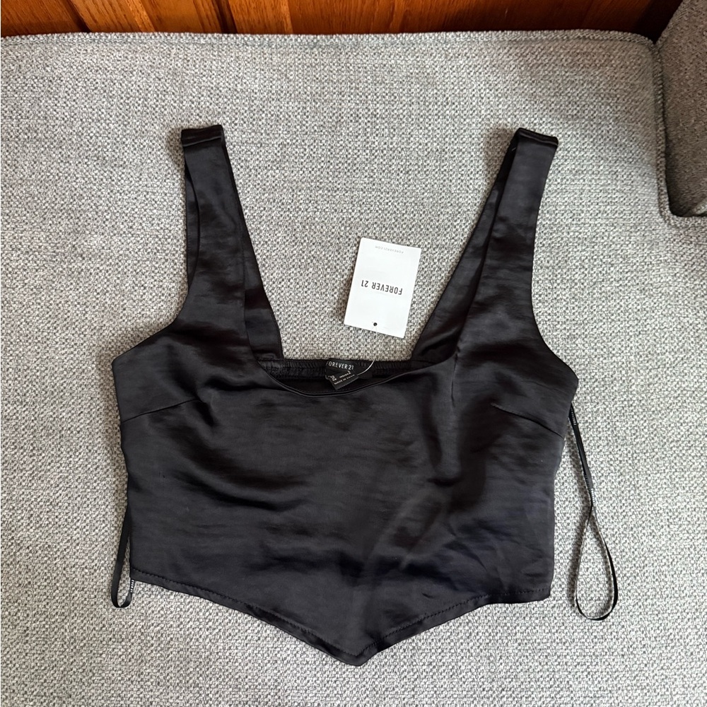 Forever 21 Black Satin Blouse